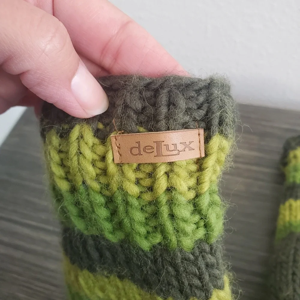 deLux Adult Wool Frog Mittens Green Knit Toad Gloves‎ GIFT Costume Cospaly Nepal